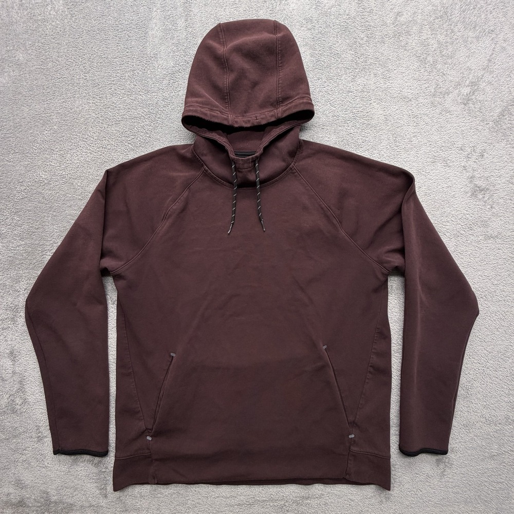 Old Navy Active Hoodie‎ Mens Large Brown Dynamic Fleece Pullover 4-Way Stretch